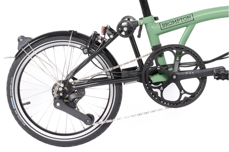 Brompton Electric C Line Explore 12 Speed Folding Bike 2024 in Match Green-4